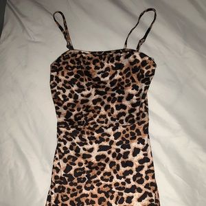 Cute leopard print tank dress